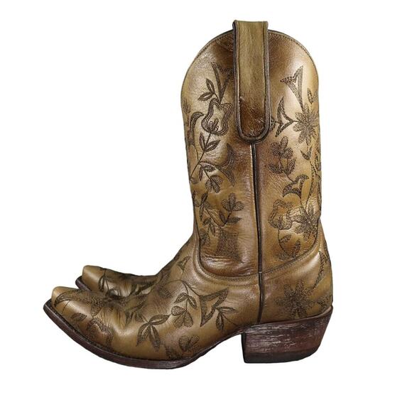 Old Gringo Boots Women 7 Western Floral Embroidered Yippee KiYay Leather Cowgirl - Picture 5 of 16